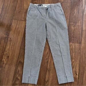 BROOKS BROTHERS BLACK AND WHITE CHECKERED COTTON WOMENS SLACKS PANTS SIZE 8